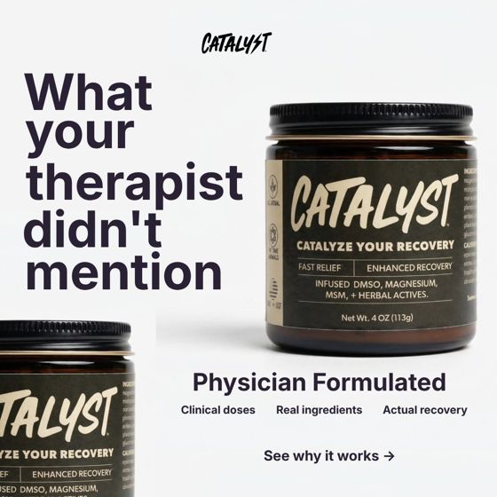 Static ad for Catalyst (supplements, recovery cream)