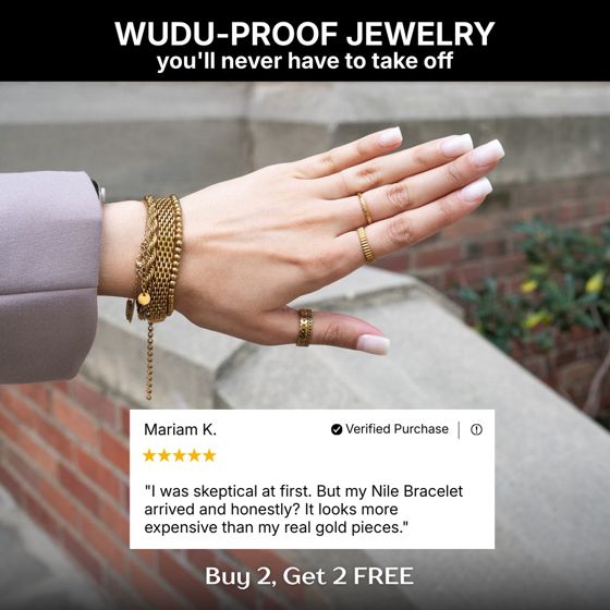 Static ad for Salaam Gallery (jewellery, waterproof gold)
