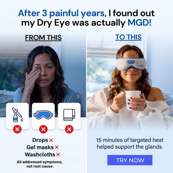 Static ad for BlinkJoy (health tech, heat eye mask)