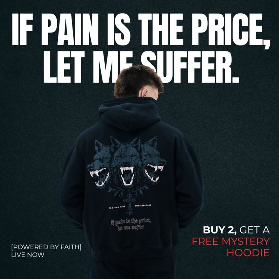 Static ad for Faction Nine (apparel, wrestling streetwear)