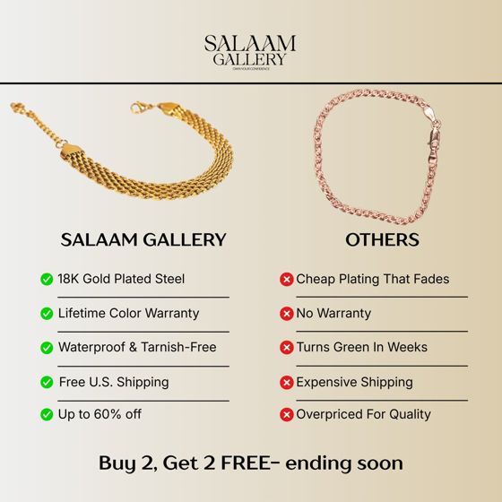 Static ad for Salaam Gallery (jewellery, waterproof gold)