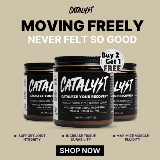 Static ad for Catalyst (supplements, recovery cream)