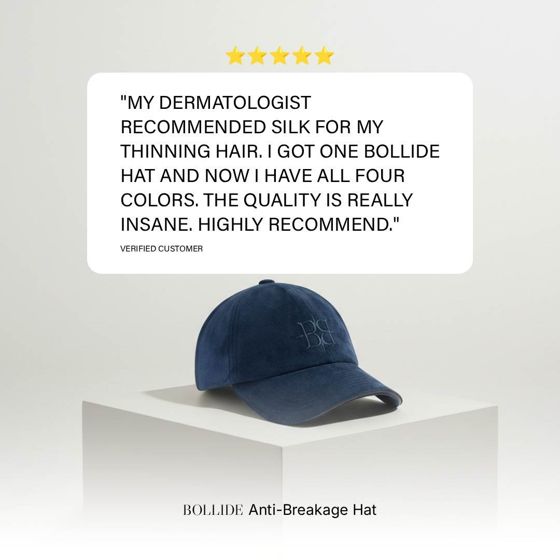 Static ad for Bollide (haircare, silk-lined hats)